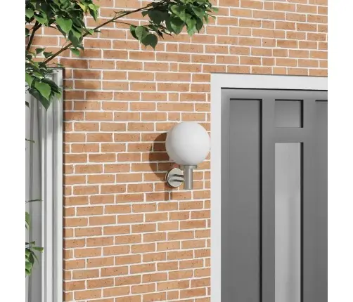 Āra Sienas Lampa Sudraba Nerūsējošā Tērauda Ip44 Vidaxl