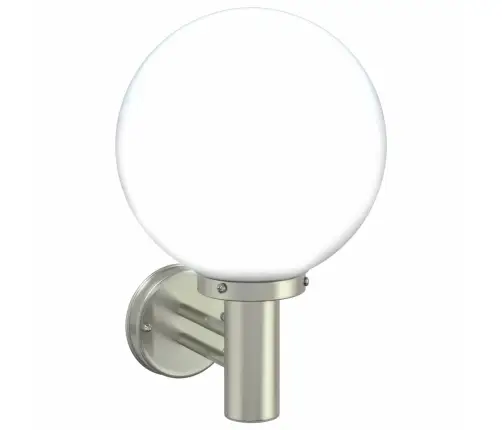 Āra Sienas Lampa Sudraba Nerūsējošā Tērauda Ip44 Vidaxl