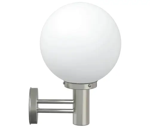 Āra Sienas Lampa Sudraba Nerūsējošā Tērauda Ip44 Vidaxl