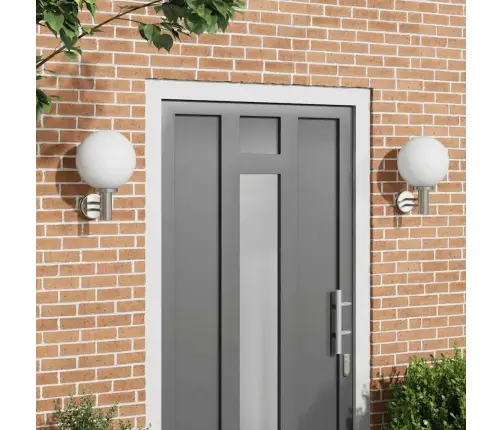 Āra Sienas Gaismas 2 Gab. Sudraba Nerūsējošais Tērauds Ip44 Vidaxl