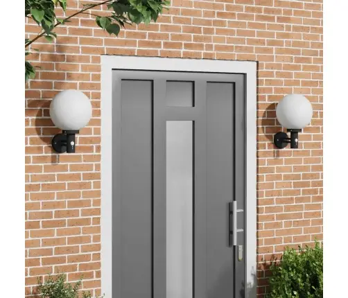 Āra Sienas Gaismas Ar Sensoru 2 Gab., Melnā Nerūsējošā Tērauda, Ip44 Vidaxl