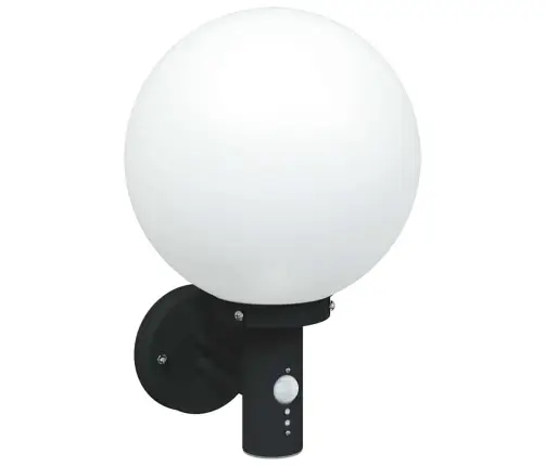 Āra Sienas Gaismas Ar Sensoru 2 Gab., Melnā Nerūsējošā Tērauda, Ip44 Vidaxl