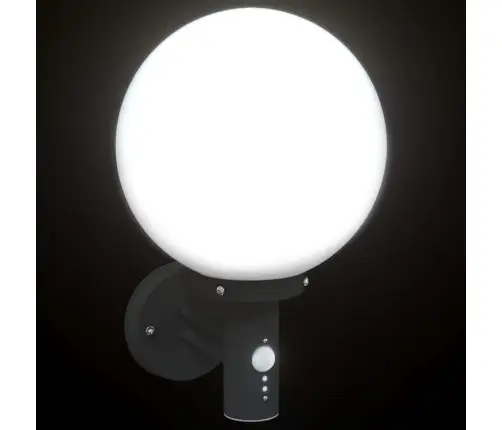 Āra Sienas Gaismas Ar Sensoru 2 Gab., Melnā Nerūsējošā Tērauda, Ip44 Vidaxl