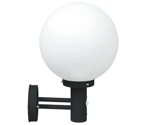 Āra Sienas Gaismas Ar Sensoru 2 Gab., Melnā Nerūsējošā Tērauda, Ip44 Vidaxl