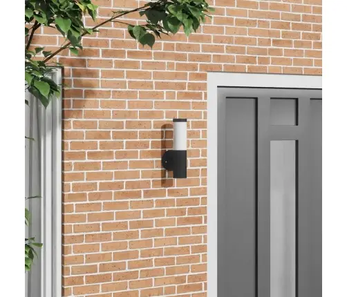 Āra Sienas Gaisma Melna 15 X 7,5 X 33 Cm Vidaxl