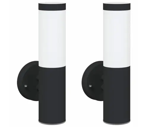 Väline Seinalamp 2 Pcs Must 15 X 7,5 X 33 Cm