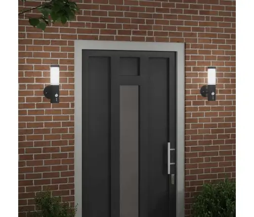 Āra Sienas Gaisma 2 Pcs Melna 15 X 7,5 X 33 Cm Vidaxl