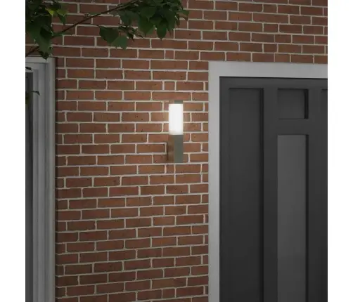 Āra Sienas Gaisma Sudraba Nerūsējošais Tērauds Ip44 Vidaxl