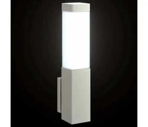 Āra Sienas Gaisma Sudraba Nerūsējošais Tērauds Ip44 Vidaxl