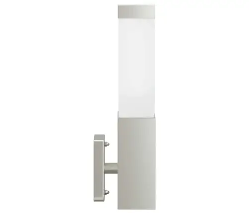 Āra Sienas Gaisma Sudraba Nerūsējošais Tērauds Ip44 Vidaxl