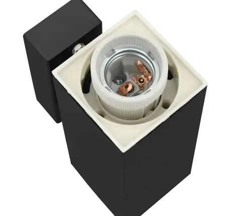 Āra Sienas Lampa Melnā Nerūsējošā Tērauda Ip44 Vidaxl