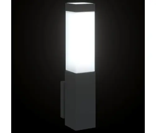 Āra Sienas Lampa Melnā Nerūsējošā Tērauda Ip44 Vidaxl