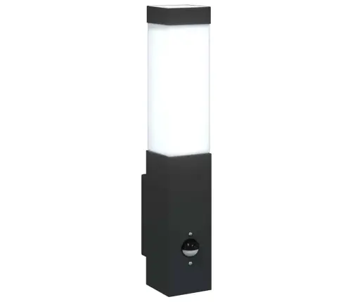Ārējās Sienas Gaismas Ar Sensoru 2 Gab Melnā Nerūsējošā Tērauda Ip44 Vidaxl