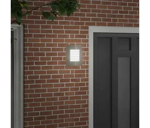 Āra Sienas Lampa 2 Gab., Sudraba Nerūsējošais Tērauds Ip44 Vidaxl