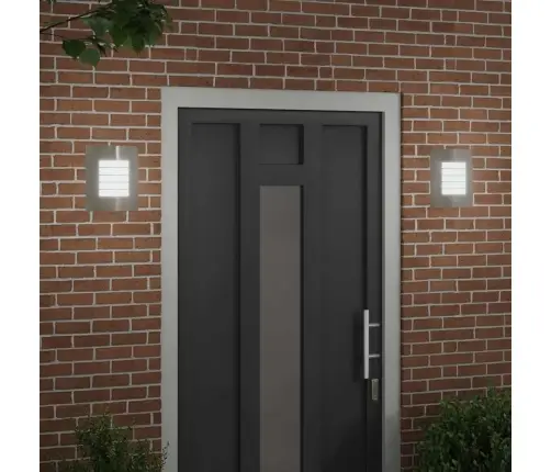 Āra Sienas Gaismas 2 Pcs Sudraba Nerūsējošais Tērauds Ip44 Vidaxl