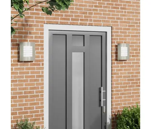 Āra Sienas Gaismas 2 Pcs Sudraba Nerūsējošais Tērauds Ip44 Vidaxl