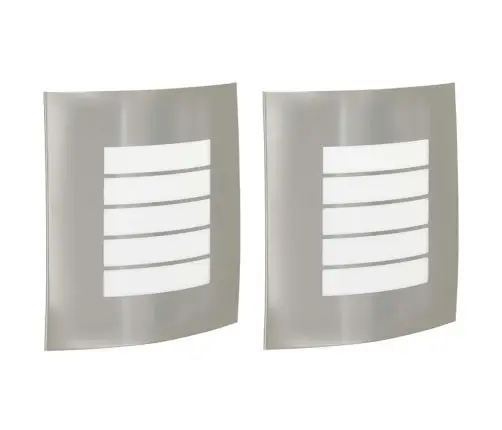 Āra Sienas Gaismas 2 Pcs Sudraba Nerūsējošais Tērauds Ip44 Vidaxl