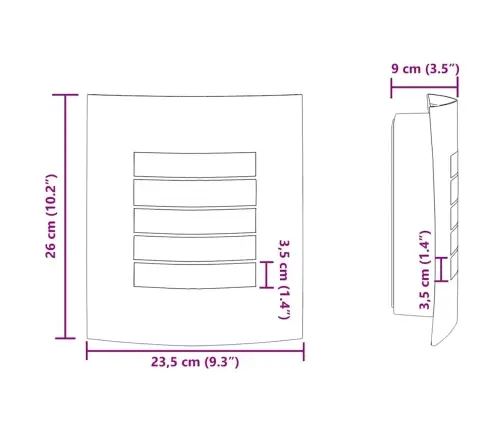 Āra Sienas Gaismas 2 Pcs Sudraba Nerūsējošais Tērauds Ip44 Vidaxl