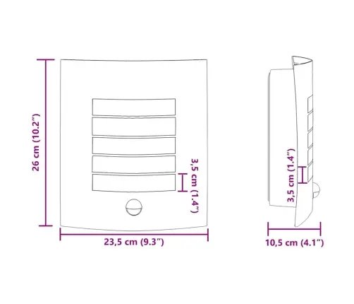 Lauko Sieniniai Šviestuvai 2 Pcs Sidabro 23.5 X 10.5 X 26 Cm