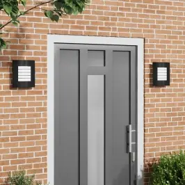 Āra Sienas Lukturi 2 Pcs Melna 23.5 X 10.5 X 26 Cm Vidaxl