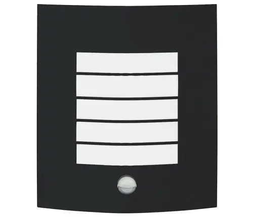 Āra Sienas Gaisma Ar Sensoru 2 Gab Melnā Nerūsējošā Tērauda Ip44 Vidaxl