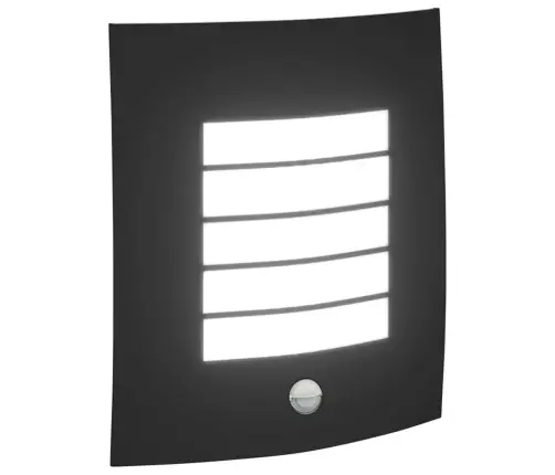 Āra Sienas Gaisma Ar Sensoru 2 Gab Melnā Nerūsējošā Tērauda Ip44 Vidaxl