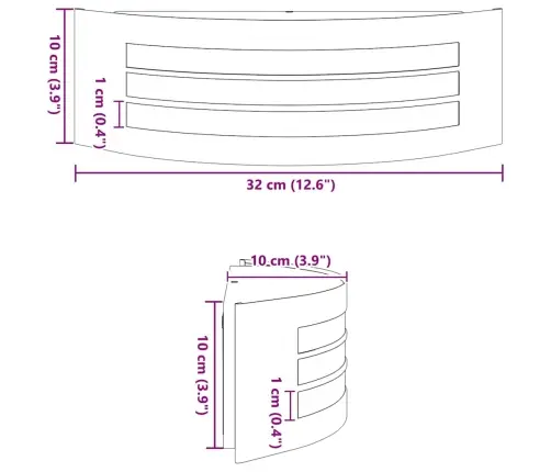 Väline Seinalamp 2 Pcs Must 32 X 10 X 10 Cm