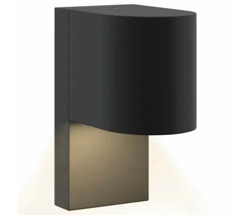 Āra Sienas Gaismas Melna Nerūsējošā Tērauda Ip44 Vidaxl