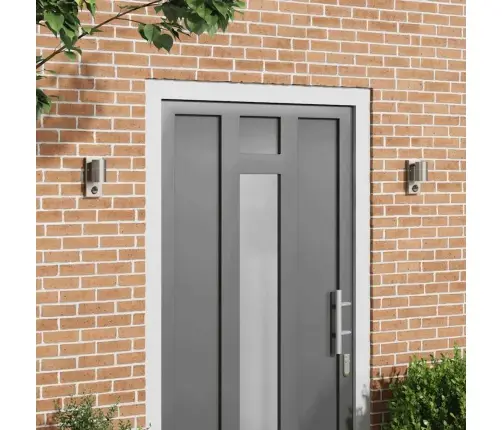 Āra Sienas Gaismas Ar Sensoru 2 Gab. Sudraba Nerūsējošā Tērauda Ip44 Vidaxl