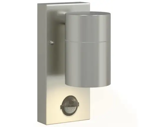 Āra Sienas Gaismas Ar Sensoru 2 Gab. Sudraba Nerūsējošā Tērauda Ip44 Vidaxl