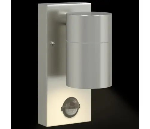 Āra Sienas Gaismas Ar Sensoru 2 Gab. Sudraba Nerūsējošā Tērauda Ip44 Vidaxl