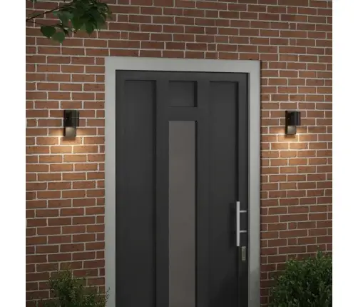 Ārējo Sienas Gaismu 2 Gabali Melna Nerūsējošā Tērauda Ip44 Vidaxl