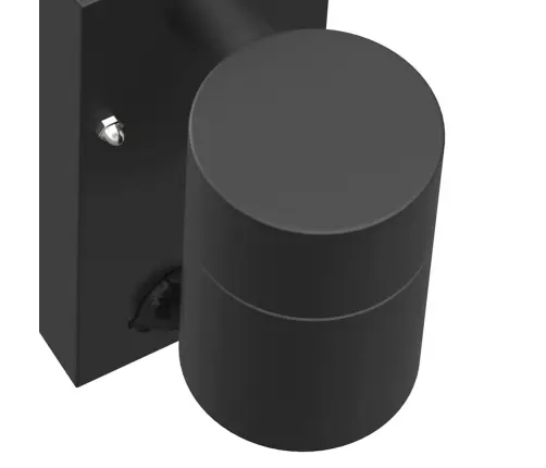 Āra Sienas Gaisma Ar Sensoru Melna Nerūsējošā Tērauda Ip44 Vidaxl
