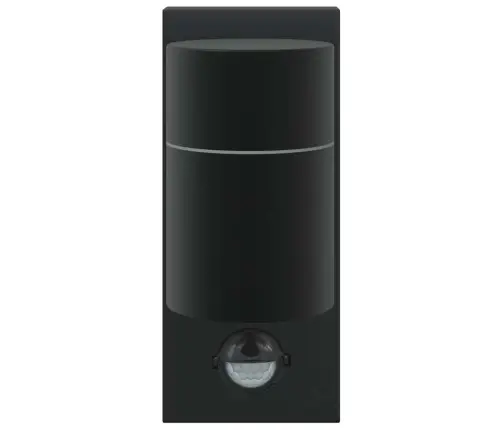 Āra Sienas Gaisma Ar Sensoru Melna Nerūsējošā Tērauda Ip44 Vidaxl
