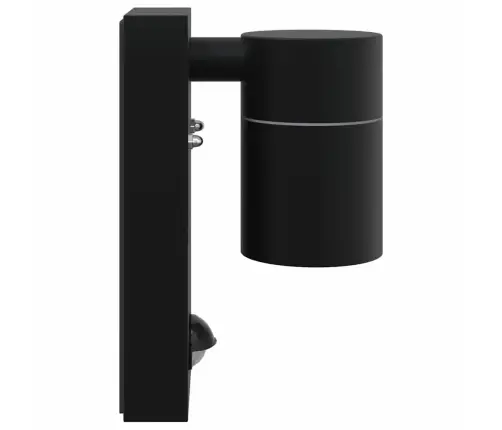 Āra Sienas Gaisma Ar Sensoru Melna Nerūsējošā Tērauda Ip44 Vidaxl