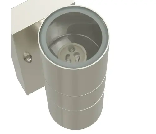 Āra Sienas Gaismas 2 Gab. Sudraba Nerūsējošā Tērauda Ip44 Vidaxl