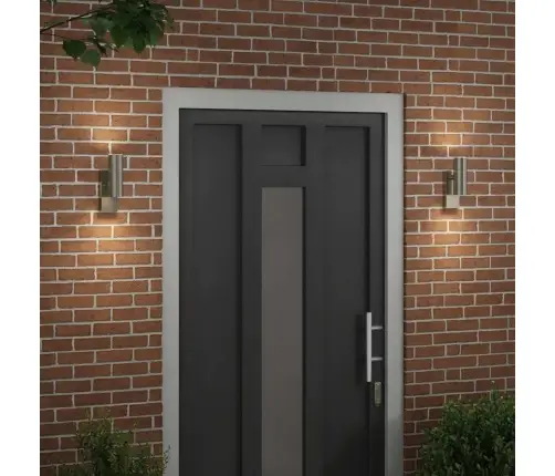 Āra Sienas Gaismas 2 Gab. Sudraba Nerūsējošā Tērauda Ip44 Vidaxl