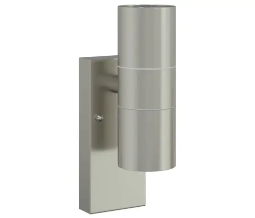 Āra Sienas Gaismas 2 Gab. Sudraba Nerūsējošā Tērauda Ip44 Vidaxl