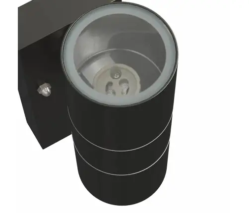 Väline Seinalamp Must 7 X 10 X 22 Cm Roostevaba Teras Ja Klaas