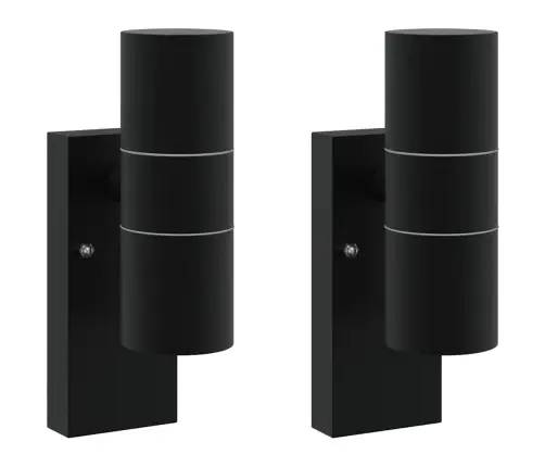 Väline Seinalamp 2 Pcs Must 7 X 10 X 22 Cm