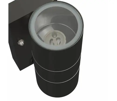 Āra Sienas Gaisma Ar Sensoru Melna Nerūsējošā Tērauda Ip44 Vidaxl