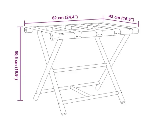 Sulankstomas Stovas Lagaminui, 62X42X50,5cm Bambukas