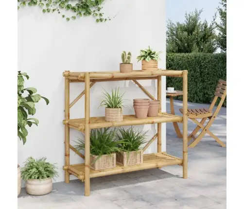 3 Līmeņu Plaukts, 100X40X90 Cm, Bambuss Vidaxl