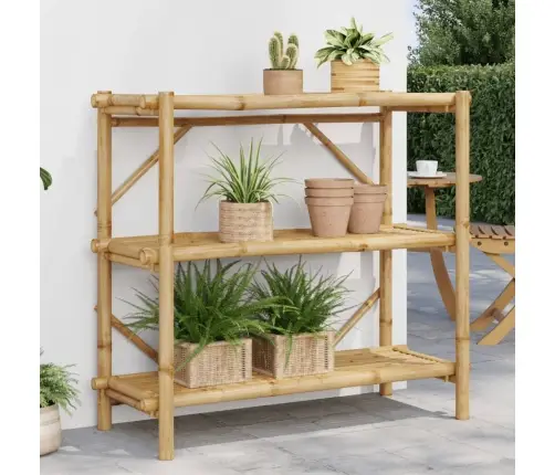 3 Līmeņu Plaukts, 100X40X90 Cm, Bambuss Vidaxl