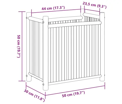Lovelis, 50X30X50cm Bambukas