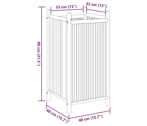 Puķu Kaste, 40X40X80 Cm, Bambuss Vidaxl