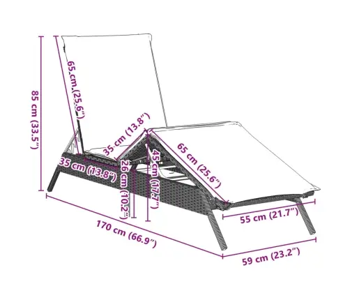 Saulės Gultai Su Pagalvėlėmis, 2Vnt., Pilki, Poliratanas