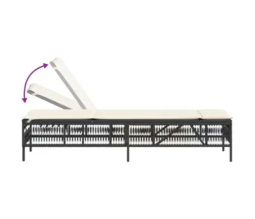 Saulės Gultai Su Pagalvėlėmis, 2Vnt., Juodi, Poliratanas