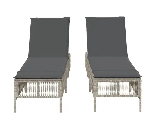 Sauļošanās Zviļņi 2Gab Ar Matračiem Gaiši Pelēka Pe Rotangpalma Vidaxl Sauļošanās Zviļņi 2Gab Ar Matračiem Gaiši Pelēka Pe Rotangpalma Vidaxl