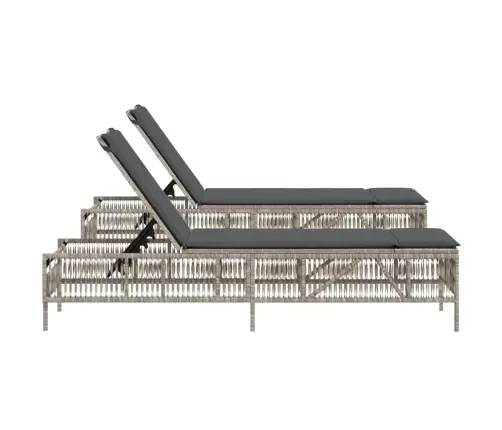 Sauļošanās Zviļņi 2Gab Ar Matračiem Gaiši Pelēka Pe Rotangpalma Vidaxl Sauļošanās Zviļņi 2Gab Ar Matračiem Gaiši Pelēka Pe Rotangpalma Vidaxl